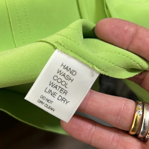 Norma Kamali Peak Lapels Single Breasted Blazer in Neon Green Size M/38 - Picture 12 of 15